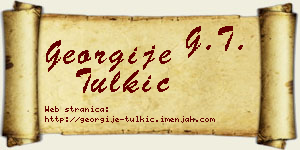 Georgije Tulkić vizit kartica